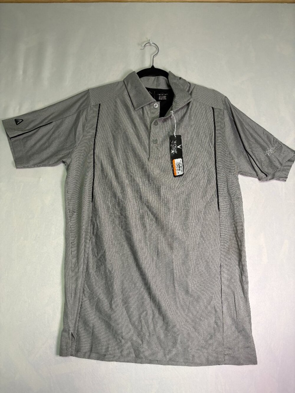 Antigua Edge Men's Medium Gray Golf Polo NWT Schneider Electric